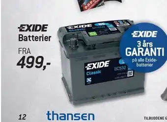 Exide batterier