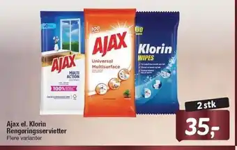 Fakta Tyskland Ajax el. klorin rengøringsservietter - 2 pk tilbud