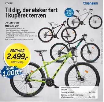 Thansen X-zite mtb 27,5-29 tilbud