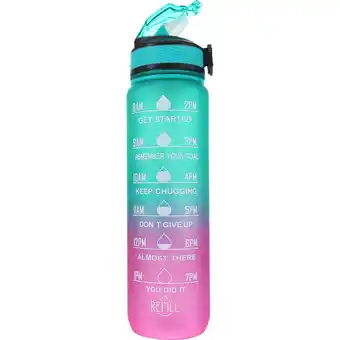 Hollywood motivational bottle | vandflaske pink & grøn 1l | diverse > gaver,specialvarer