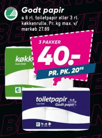 Bilka Godt papir toiletpapir tilbud
