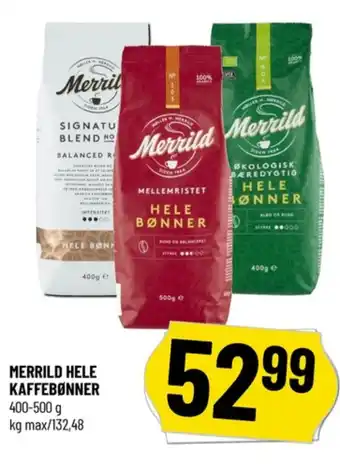 Løvbjerg Merrild kaffebønner tilbud