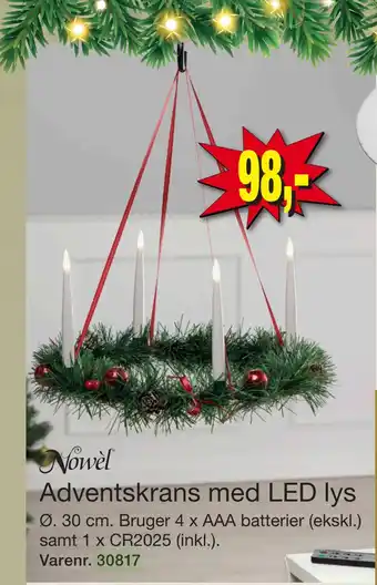 Harald Nyborg Adventskrans med led lys tilbud