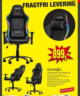 Harald Nyborg Gamerstol med rgb-lys tilbud