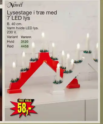 Harald Nyborg Lysestage i træ med 7 led lys tilbud