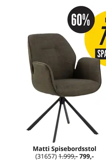 My Home Matti spisebordsstol tilbud