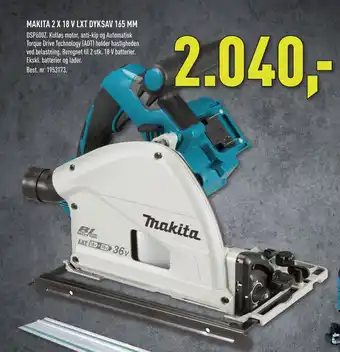 Johannes Fog Makita 2 x 18 v lxt dyksav 165 mm tilbud