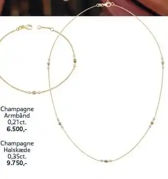 Vibholm Champagne armbånd eller halskæde tilbud