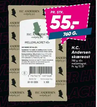 Bilka Hc andersen skæreost mellemlagret 45+ tilbud