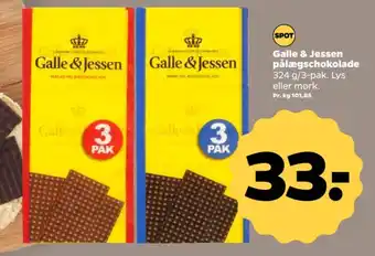 Netto Galle & jessen pålægschokolade mælk tilbud