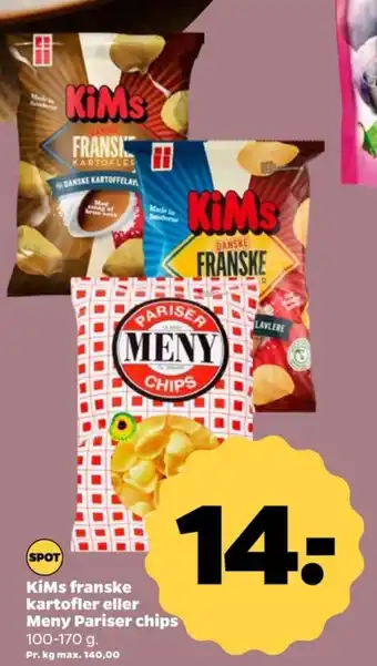 Netto Meny chips tilbud