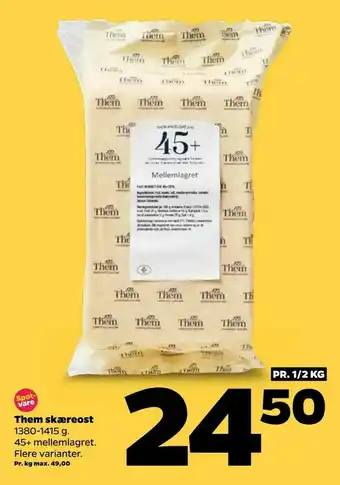 Netto Them skæreost tilbud