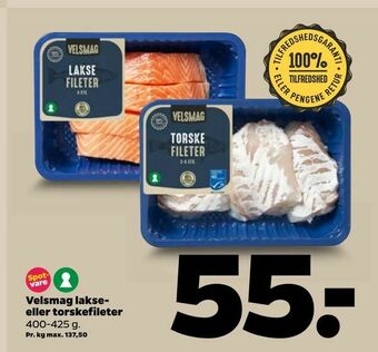 Netto Velsmag lakse eller torskefileter tilbud