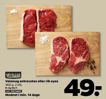 Netto Velsmag entrecotes eller rib eyes tilbud