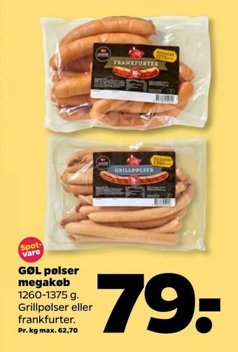 Netto GØL pølser megakøb tilbud