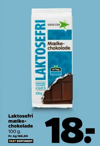 Netto Laktosefri mælkechokolade tilbud