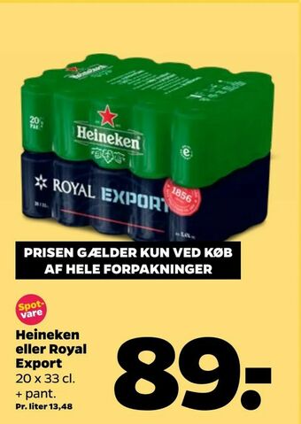 Netto Heineken eller Royal Export tilbud