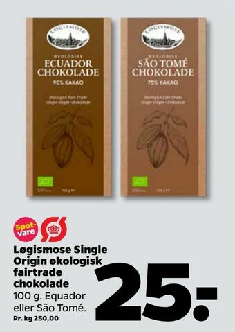 Løgismose Single Origin økologisk fairtrade chokolade