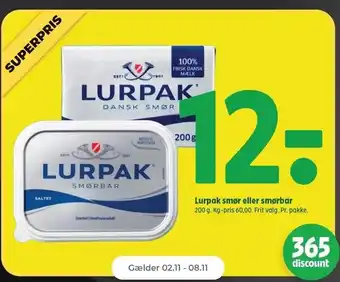 Netto Lurpak smør eller smørbar, 200 g tilbud