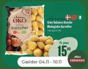 Netto Grøn balance danske økologiske kartofler, 2 kg tilbud