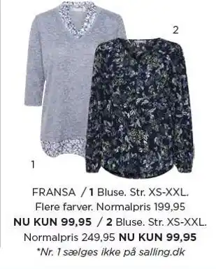 Salling Fransa bluse tilbud