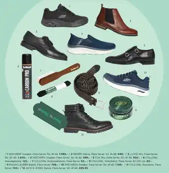 Salling Skechers sneaker, rieker støvle, lloyd sko, skechers sneaker, tga sko, collonil imprægnering, ruskindsbørste, snørebånd, ralp tilbud