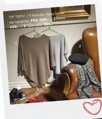 Tif tiffy poncho, beret eller tørklæde