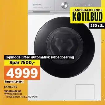Power Samsung vaskemaskine tilbud