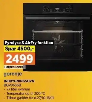 Power Gorenje indbygningsovn tilbud