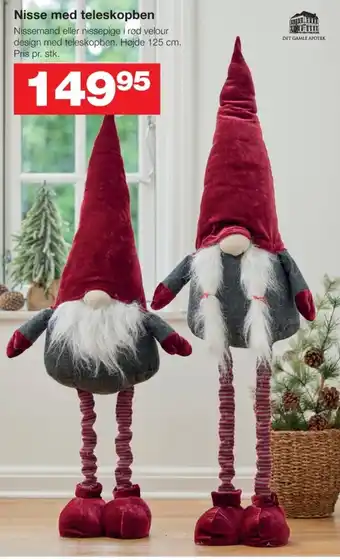 Bauhaus Nisse med teleskopben tilbud