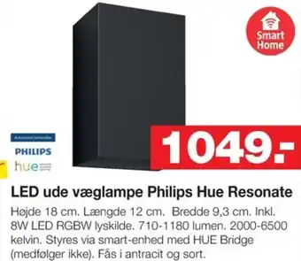 Bauhaus LED ude væglampe Philips Hue Resonate tilbud