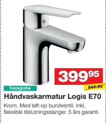 Bauhaus Håndvaskarmatur Logis E70 tilbud