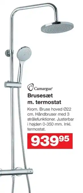 Bauhaus Camargue Brusesæt m. termostat tilbud