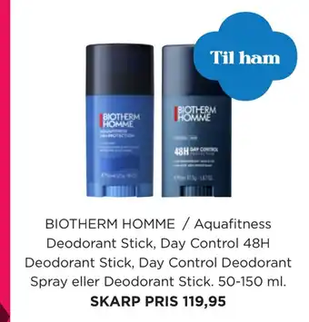 Salling Biotherm homme / aquafitness deodorant stick tilbud