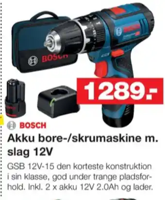 Bauhaus Blå bore- og skruemaskine tilbud