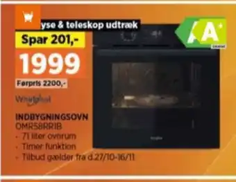 Power Whirlpool indbygningsovn tilbud