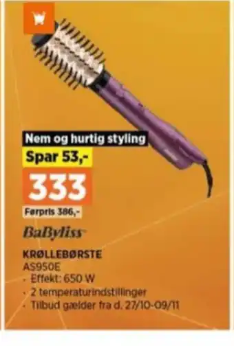 Power Babyliss varmluftbørste tilbud