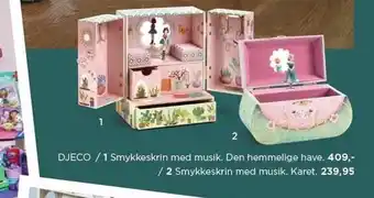 Salling Djeco smykkeskrin med musik den hemmelige have eller smykkeskrin med musik karet tilbud