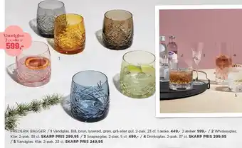 Salling Frederik bagger vandglas, whiskeyglas, snapseglas eller drinksglas tilbud