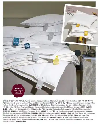 Salling Quilts of denmark pude eller dyne tilbud