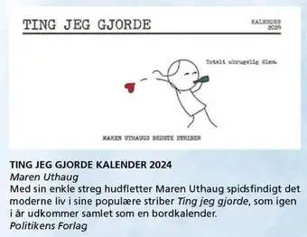 Kon-Tur Ting jeg gjorde kalender 2024 tilbud