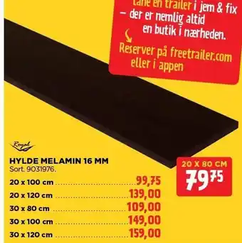 jem & fix Hylde melamin 16 mm tilbud