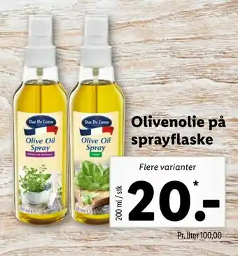 Olivenolie på sprayflaske