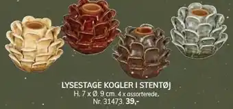 Daells Bolighus Lysestage kogler i stentøj tilbud