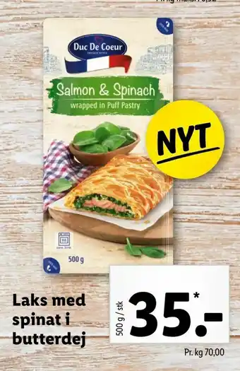 Laks med spinat i butterdej