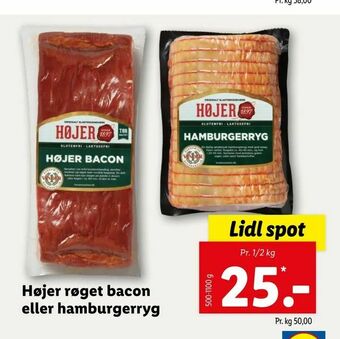 Let-Køb Højer røget bacon eller hamburgerryg tilbud