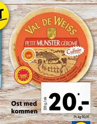 Let-Køb Ost med kommen tilbud