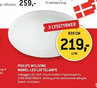 XL-BYG PHILIPS MYLIVING WAWEL LED LOFTSLAMPE tilbud