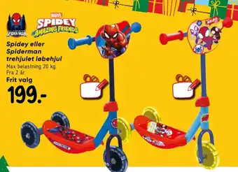 Spidey eller Spiderman trehjulet løbehjul