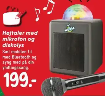 Bilka Højtaler med mikrofon og diskolys tilbud
